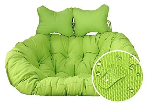 Yadlan Kissen FüR HäNgesessel Twin, HäNgesessel Kissenbezug, 2 Personen Kissen für HäNgekorb Outdoor Wasserdicht SonnenbestäNdig, Doppelt XXL Sitzkissen für Relax HäNgestuhl Garten GrüN