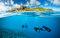 LHJOYSP Puzzle Game 1000 Teile,natürliche Schönheit,Ozean,Insel,Koralle,Unterwasserwelt,Taucher,Neoprenanzug,75x50cm