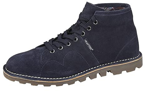 Grafters Heritage Unisex Leather Monkey Boots Navy Suede 11 UK