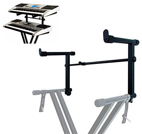 WEEGEEKS Second Tier Stand for Electronic Piano Keyboard Stand Rack Holder Adjustable Width 15-27inch Music Instrument Accessories