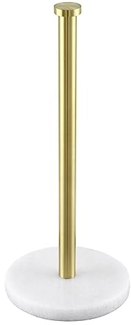 KES Kitchen Roll Holder SUS304 Stainless Steel Free Standing, Paper Towel Holder with Marble Base for Countertop Brushed Gold, KPH100S14B-BZ