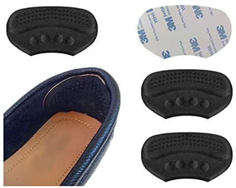 VivoFoot 4 PCs Anti-Slip Heel Grips, Thick Liners & Fillers for Half-Size Too Big or Loose Shoes, Heel Cushion Inserts, Heel Pads to Prevent Heel Slipping Out, Rubbing and Blisters (Black,6mm)
