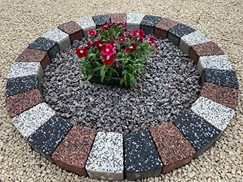 78 cm Garden Stones Circle Tree Surrounding Granite Bricks Plant Flowers Ring Lawn Grass Border Edging Decorative Concrete Stones Fountain Statue Bird Feeder Base Surround Black White Copper