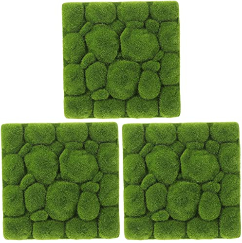 EXCEART 3 Stücke Moosplatte Deko Moos Wanddeko Panele Deko Lebende Mooswand Pflanzenbild Moos Wandbild 3D Künstliche Moosbild für Wohnzimmer Büro Aquarium Garten Hochzeit Wanddeko 30x30cm