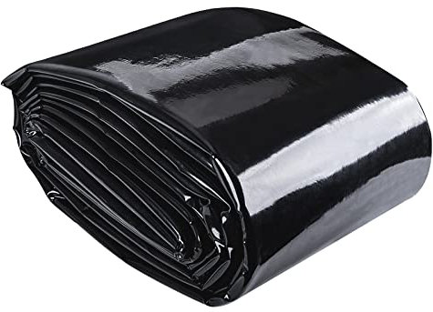 ToLanbbt Pond Liner 20x25.2 Ft HDPE Gummiauskleidungen, 20 Mil UV-beständige vorgeformte Teichfolie einfaches Schneiden, Teichfolie für natürlich aussehende Teiche, Wasserfall, Wassergarten, Schwarz