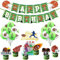 Guoguonb Rugby-Thema Geburtstag Party Deko Rugby Luftballons Football Cupcake Topper Happy Birthday Banner für Super Bowl Themen Kinder Geburtstag Deko Tortendekoration