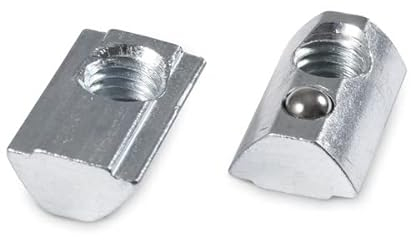 KINETIK MSystem - Edelstahl V2A Nutensteine M4 M5 M6 M8 für Aluprofil Nut 8 - Typ I | T-Nutensteine | Schrauben | Muttern - 10 Stück (M6-10 Stück)