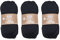 GLOREX 5 1004 55 - 3er Set Cotton aus 100 % Baumwolle, je 50 g in Schwarz, vielseitig einsetzbar, weich und waschbar