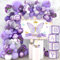 121pcs Baby Shower de Mariposa Morada, Cajas de Bebé de Mariposa Morada con Globos Blancos Lavanda y Telón de Fondo, Globo de Fiesta de Mariposa para Baby Shower, Fiesta Decoración de Cumpleaños Niñas