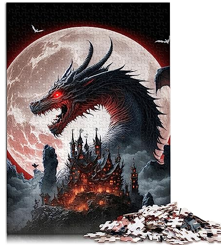 Puzzles für Erwachsene, Geschenke, Drachen-Puzzle, 1000 Teile, Holzpuzzle für Erwachsene und Kinder ab 12 Jahren, Lernspiele, Heimdekoration, Puzzle. Größe: 50x75cm