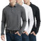 HUAKANG 3Pack Long Sleeve Polo Shirts Mens Wicking Quick Dry Golf Tennis Top Gym Running Sports T Shirts 0508-Black White Grey-M