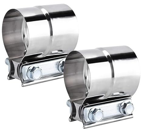 Exhaust Terminals, 6.3 cm, 2 Pieces, Exhaust Muffler Tire Clamp, 2 1/2, Steel Pipe Repair Clamp