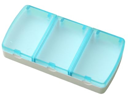 Tablettendose, transparenter Deckel, multifunktional, feuchtigkeitsbeständig, staubdicht, 3 Fächer, tragbare Pillendose, Schmuck-Pillen-Organizer