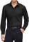 J.VER Mens Black Dress Shirt Long Sleeve Stain Shield Business Casual Button Down Shirt Stretch Wrinkle Free Work Shirts for Daily Office Funeral-XL
