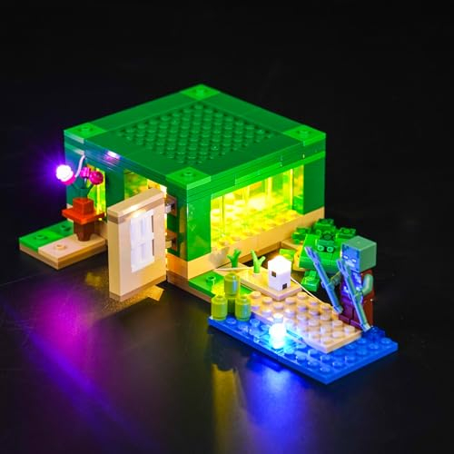 Kit d'éclairage LED BrickBling pour Minecraft The Turtle Beach House, décoration DIY, Jouets créatifs, DE-21254-P58601