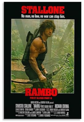 OUTFYT Filmposter First Blood Rambo, HD-Poster, dekorative Malerei, Leinwand, Wandposter und Kunstdruck, moderne Familienschlafzimmer-Dekoration, Poster, 20 x 30 cm