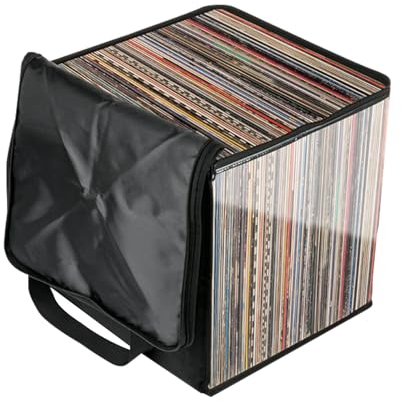 LP Vinyl Record Storage Case, Portable Aluminum DJ Box for 12 inch Records, Travel Collection