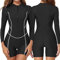 SEAUR - Women's Swimming Costume Boyleg Sports Swimwear Training Bathing Suit Long/Short Sleeve Rash Guard One Piece Swimsuit