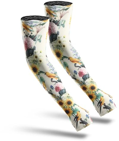 COOLJOB UV-Schutz Armlinge für Damen und Herren, Atmungsaktive Armsleeves mit Daumenloch, kühl und leicht, Rutschfest Armstulpen für Gaming, Gartenarbeit und Outdoor-Aktivitäten (Größe L-XL)