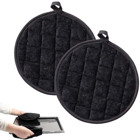 Presine in cotone, resistenti al calore, antiscivolo, per cucinare, accessori da cucina, set da 2, argento nero, 20 x 20 cm presine da cucina presine cucina presine presine silicone da cucina