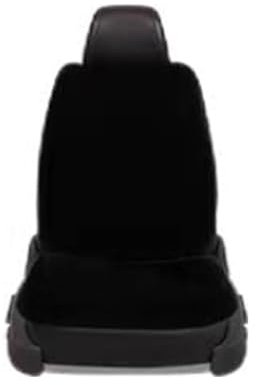 WHXZQ Autositzbezug, Für FIAT 500 Winter Plüsch Sitzkissen Sitzbezüge,2 Stück Sitzbezüge Auto Vordersitze, Auto Vordersitze Sitzauflage,B-Black