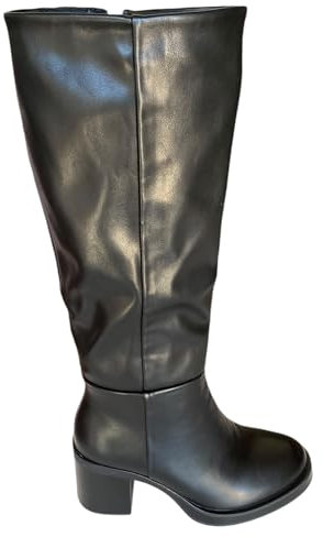 Exè Stivali R7434 Realizzati in Ecopelle di Colore Nero; Tacco di 6 cm ; Chiusura con Zip e Fondo in Gomma Resistente; Nr 36.