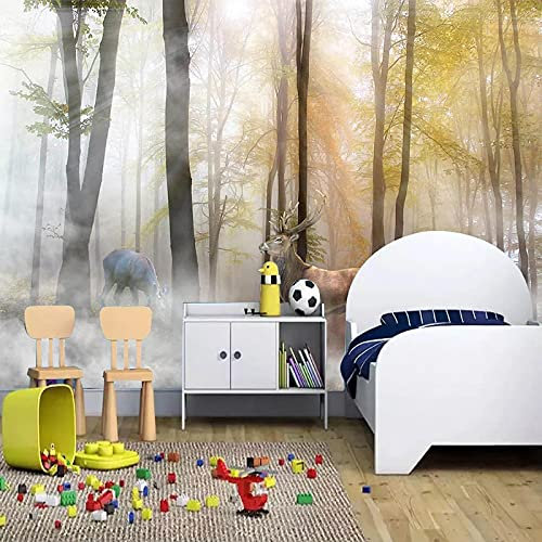 3D-Fototapete, Pflanzen, Bäume, Tiere, selbstklebend, für Jungen und Mädchen, Wandbild, PVC-Vliesstoff, wasserdicht, individuelles Poster, Kindergarten, Kinderzimmer, Dekoration, 300 x 200 cm