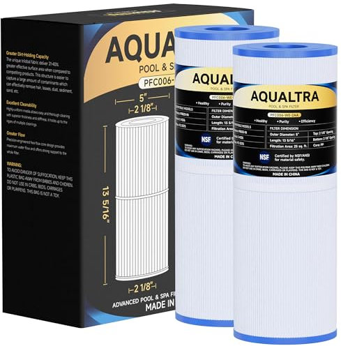 AQUALTRA SPA Filtro Compatible con PRB25-IN, C-4326, FC-2375, FC-2370, 3005845, 17-2327, 100586, 33521, 25392, 817-2500, Guardian 413-106, 338mm x 127mm Drop in Hot Tub Filter 2 Piezas