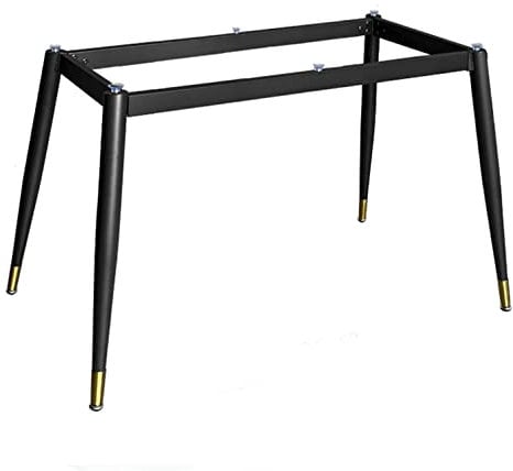 Pieds de table en métal avec ventouses, pieds en acier industriel, base de bureau moderne pour plateau en verre marbre, bois, cuisine, bricolage, table à manger, pieds de meubles (noir + or, 162 x 71