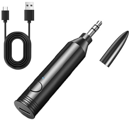 Bluetooth 5.3 Receiver 3.5mm Jack, Bluetooth Aux Adapter for Car Portable Wireless Adapter, Bluetooth Audio Car Kit Hands-free Calls Dual Link for Car Home Music Streaming Stereo Headphones Speakers