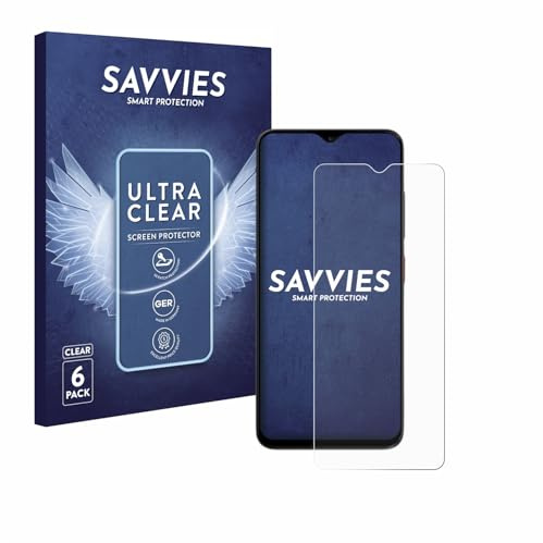 Savvies Schutzfolie für ZTE Blade A35e | 6 Stück Transparenter Displayschutz Made in Germany Ultra-Klar Displayschutz-Folie