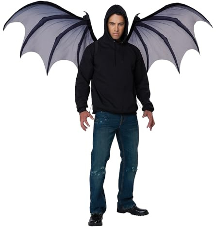California Costumes 6225-130 Cosplay Wings Character Costume Accessory, As Shown, Gray/Black, One Size