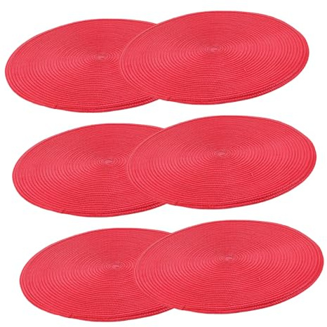 Zerodeko 6 Pièces Sets de Table Rond Tressés Rotin sous Plat Élégant pour Assiettes Décoration de Table pour Dîner Mariages
