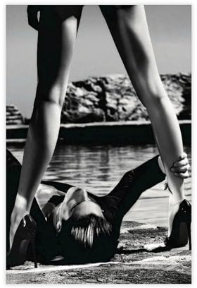 fshsxver Legs by Helmut Newton Poster auf Leinwand, Schwarz-Weiß, Schlafzimmer, Dekoration, Landschaft, Büro, Raumdekoration, Geschenk, 50 x 75 cm