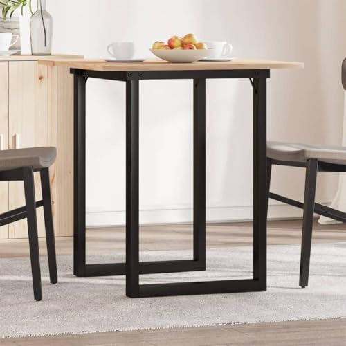 MOBCANT Esstisch O-Gestell 60x60x75 cm Massivholz Kiefer und Gusseisen, Table Essen Tisch Bartisch Tisch Verwendbar für Hotel Speisesaal Wohnzimmer Restaurant