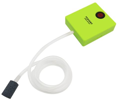 Muzrunq Bomba de Aire para pecera, Funciona con Pilas, pequeña, Tipo AA, compacta, Ligera, portátil, con oxígeno para pecera (Pilas no Incluidas).