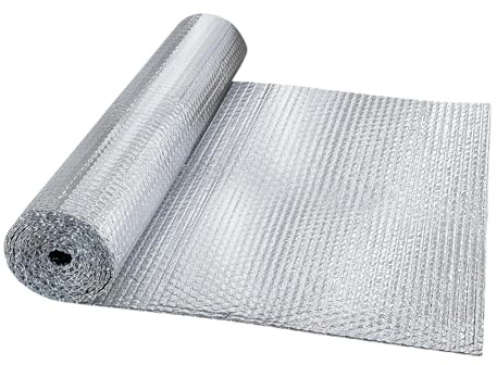 Rouleau d'isolation en papier d'aluminium - bulle thermique étanche, feuille isolante, enveloppe de papier d'aluminium réfléchissante, barrière de chaleur à la barrière pour le toit, garage, porte, 23