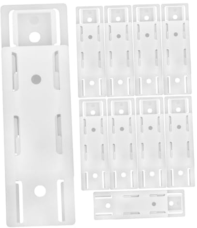MUELODSIC 10PCS Abs Socket Fixer Wall Mounted Extension Socket Holder Punch Self-adhesive Storage Bracket for Power Strips Wifi Routers Home Office Organization White