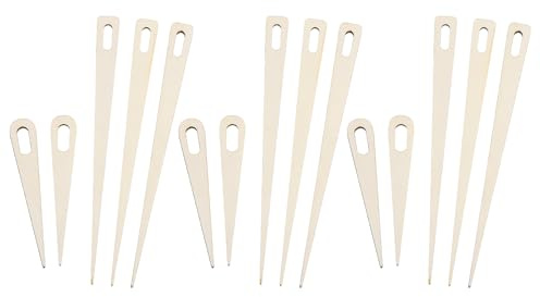 QUARKZMAN 15 Piezas Agujas De Tejer Agujas Grandes De Madera Con Ojo Grande | Herramientas De Tejido, Para Telar Manual, Para Costura Manualidades DIY
