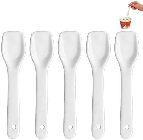 ROKZELT 5 Pezzi cucchiaio per gelato, cucchiai piccoli cucchiaini da caffè, mini cucchiaini da caffè, mini cucchiai per espresso, ideali per cucina, bar e feste, 11cm
