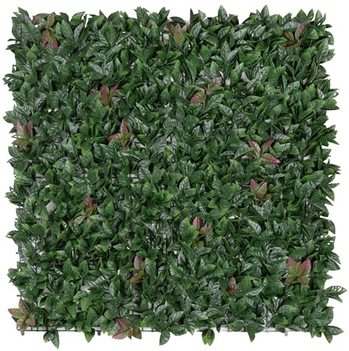 Kunstpflanzen Wand VIONA 100x100 cm Heckenpanel – UV-beständige künstliche Pflanzenwand aus 100% PE, recyclebar, zuschneidbar, Indoor/Outdoor, schalldämmende künstliche Wandbegrünung, Grün