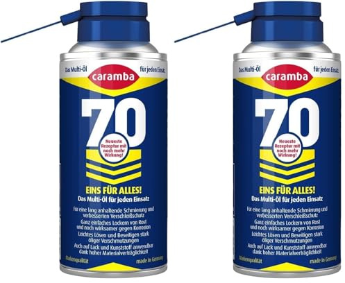 Caramba 70, Multifunktionsspray, Schmiermittel und Rostlöser, Sprühöl mit Verschleiß- und Korrosionsschutz, Tellerübergreifender Sprühkopf, 100 ml (Packung mit 2)