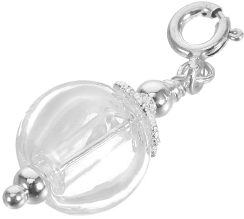 AKOOSY Pendentif Flacon d'Huiles Essentielles en Verre Transparent 10ml, Porte-clés Portable et Rechargeable, Adapté aux Activités en Plein Air