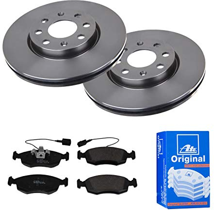 ATE 2 Bremsscheiben Ø257 Belüftet + Beläge für Fiat Punto 199x Punto Evo 199x