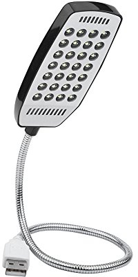 Eboxer Lampe LED USB Lampe de Lecture 28 LED Col de Cygne Flexible avec Interrupteur pour PC ordinateur portable(noir)