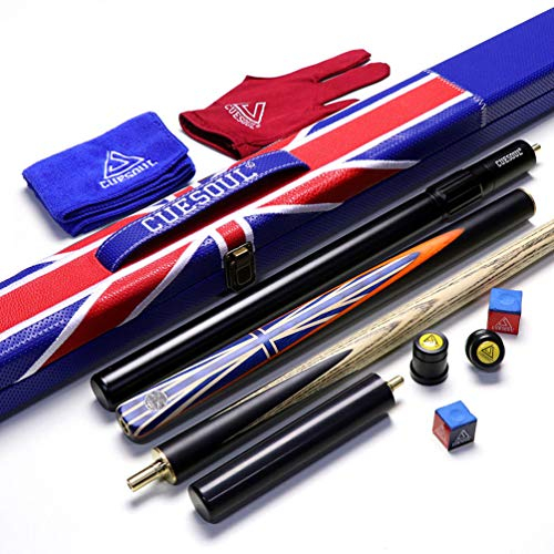 CUESOUL 57 Handcraft 3/4 Ebenholz Snooker Queue mit Union Jack Flag Design
