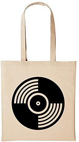 huuraa Baumwollbeutel Vinyl DJ Musik CD Platte Music Geschenk Einkaufstasche Natural 10 Liter Baumwolle Vinyl DJ Musik CD Platte Music Accessoire