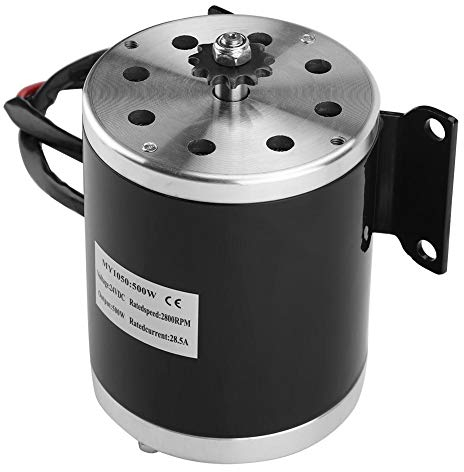 Zoternen 500 W DC 24 V Elektromotor, gebürstet, 2800 U/min, 12 mit Halterung für Elektro-Scooter E Bike Go-Kart