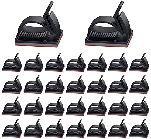ALBOYI Lot de 50 clips de câble auto-adhésifs réglables pour voiture/scène/bureau/maison, 1,9 x 1,4 x 1,2 cm