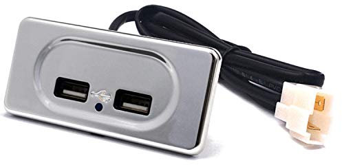 READY 5V 3.1A Universal Panel Mount USB Chargers for Trucks, Buses, or any type of Vehicles (Silver)